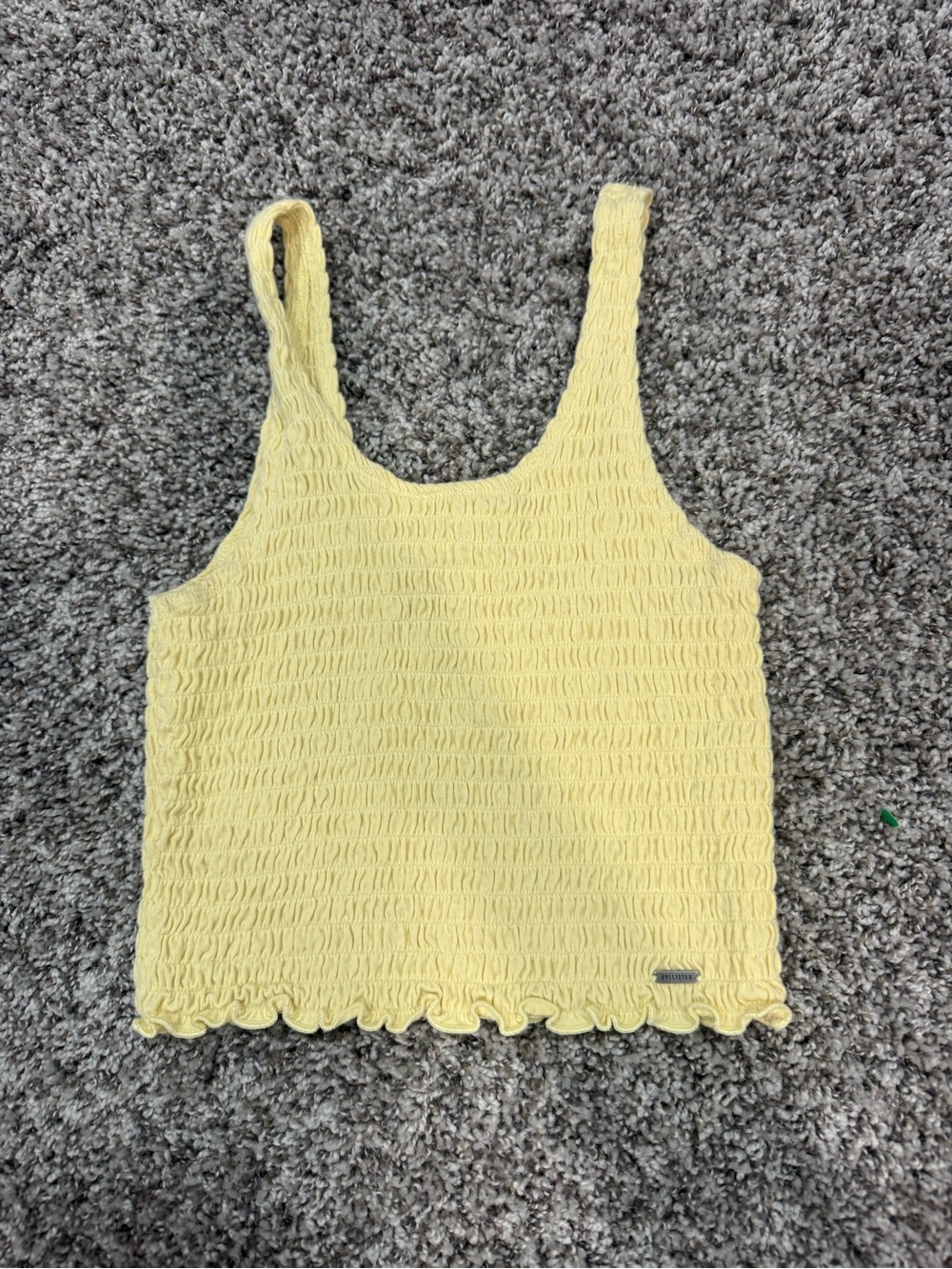 Hollister Light Yellow Smocked Tank Top